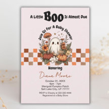 Cute Ghost och Pumpkin Fall Halloween Baby Shower