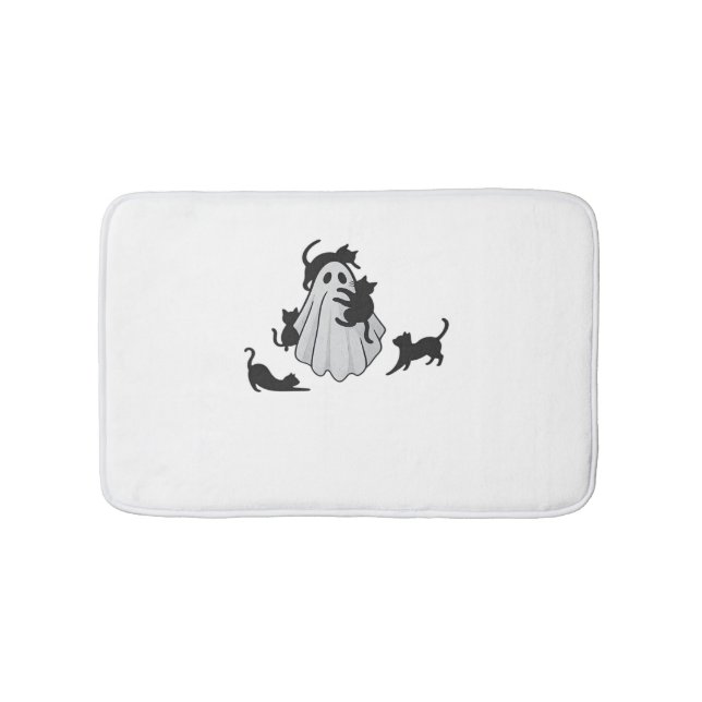 Cute Ghost och Svarta katter Classic T-Shirt Badrumsmatta (Framsidan)