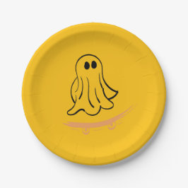 Cute ghost on skateboard
