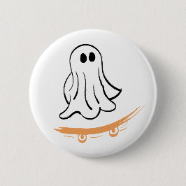 Cute ghost on skateboard knapp