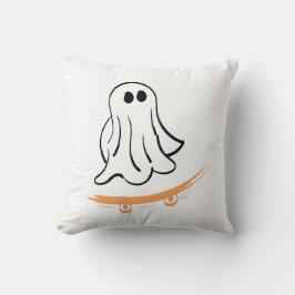Cute ghost on skateboard kudde
