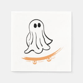 Cute ghost on skateboard pappersservett