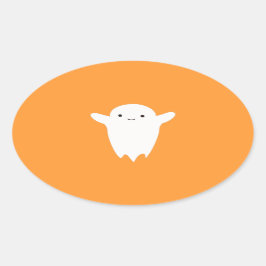 Cute Ghost Ovalt Klistermärke
