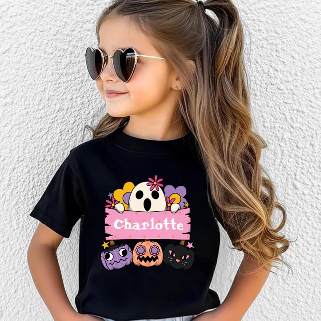 Cute Ghost Personalized Girl Name Halloween T Shirt (Skapare uppladdad)