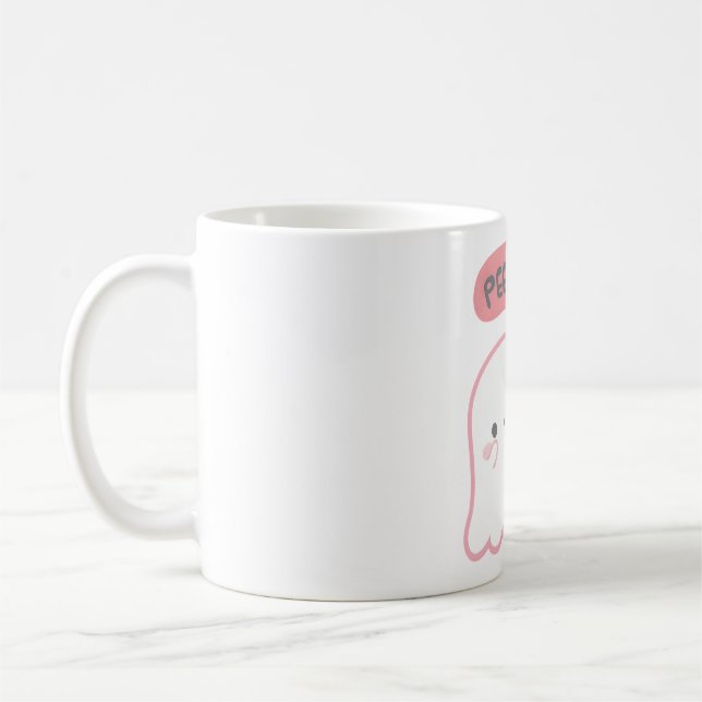 Cute Ghost Plays Peekaboo Kaffemugg (Vänster)
