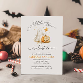 Cute Ghost Pumpkin Boo Halloween Baby Shower Inbjudningar