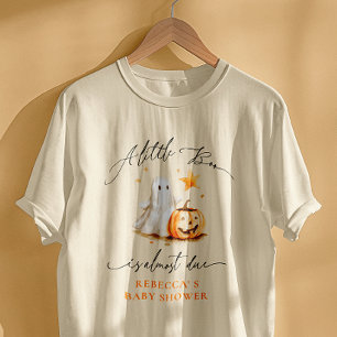 Cute Ghost Pumpkin Boo Halloween Baby Shower T Shirt