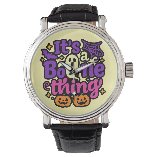 Cute Ghost & Pumpkin-Happy halloween Armbandsur (Framsida)
