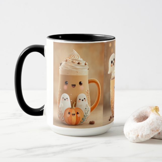 Cute Ghost Pumpkin Latte Mug Mugg (Med munk)