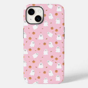 Cute Ghost & Pumpkin Rosa Halloween Mönster
