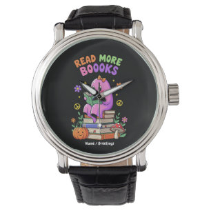 Cute Ghost "Read more Boooks" Funny Halloween Armbandsur