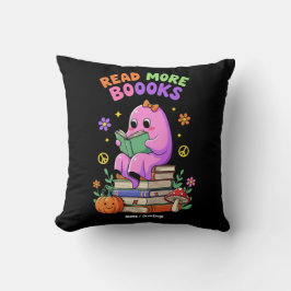 Cute Ghost "Read more Boooks" Funny Halloween Kudde