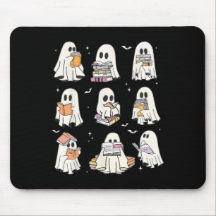 Cute Ghost Reading Bok Älskare Halloween Funny Gho Musmatta