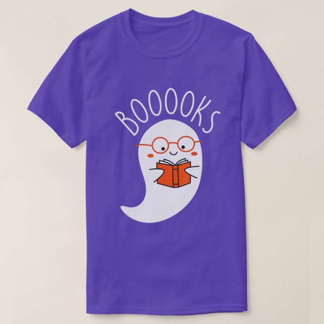 Cute Ghost Reading Bok Matching Bokar Älskare Mana T Shirt (Design framsida)