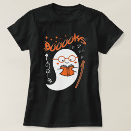 Cute Ghost Reading: Halloween Teacher Design T Shirt