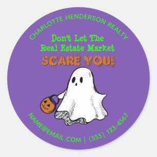Cute Ghost Real Gods Pop by Halloween Runt Klistermärke