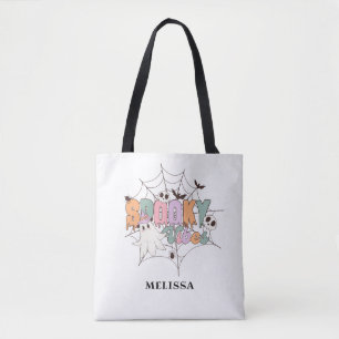 Cute Ghost Retro Halloween Spooky Vibes Tygkasse