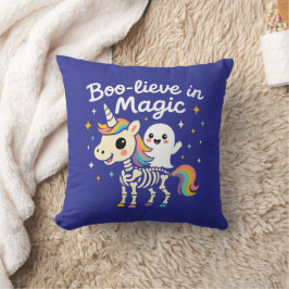 Cute Ghost rider på Unicorn Skeleton Kudde
