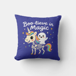 Cute Ghost rider på Unicorn Skeleton Kudde