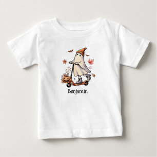 Cute Ghost Riding A Scooter - Personlig T Shirt