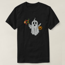Cute Ghost Romantic Blommigt Pumpkin T Shirt