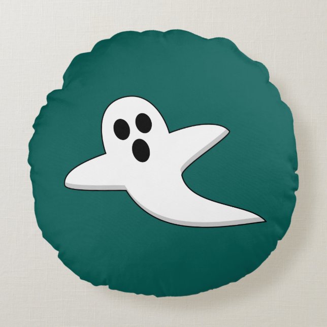 Cute Ghost Rund Kudde (Framsidan)