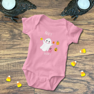 Cute Ghost Sister 2 Rosa Baby Bodykostym T Shirt