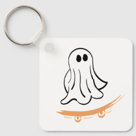 Cute ghost skatetboard nyckelring