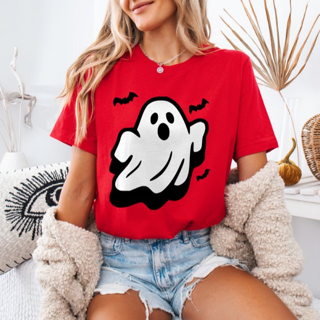Cute Ghost som flyger med Fladdermus minimalist Ha T Shirt (Skapare uppladdad)