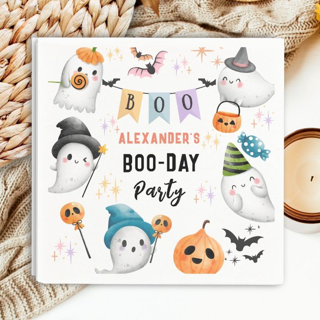 Cute Ghost Spooktacular Halloween Boy Birthday Pappersservett (Skapare uppladdad)