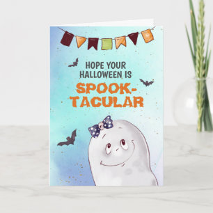 Cute Ghost Spooktacular Halloween Kort