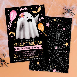 Cute Ghost Spooktacular Kids Halloween fest Inbjudningar
