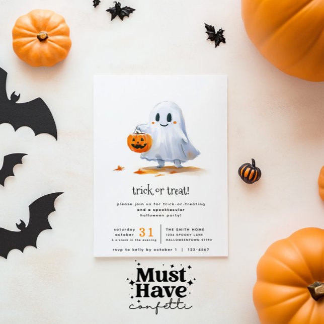 Cute Ghost Spooktacular Trick eller Behandla Party Inbjudningar (Skapare uppladdad)
