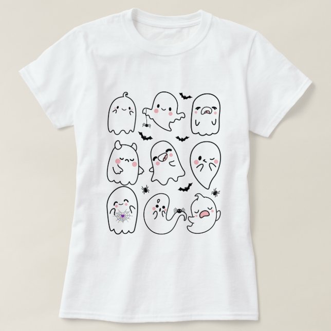 Cute Ghost Squad Halloween, Friendly Ghosts T Shirt (Design framsida)