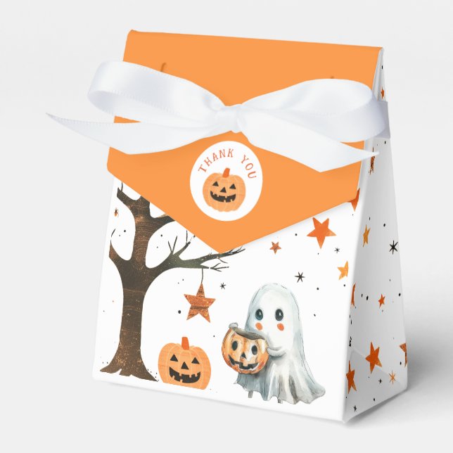 Cute Ghost Star Mönster Halloween Baby Shower Presentaskar (Framsidan Sidan)