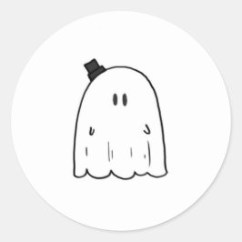Cute Ghost Sticker Runt Klistermärke