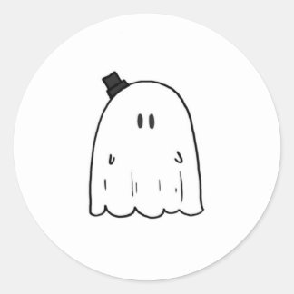 Cute Ghost Sticker Runt Klistermärke