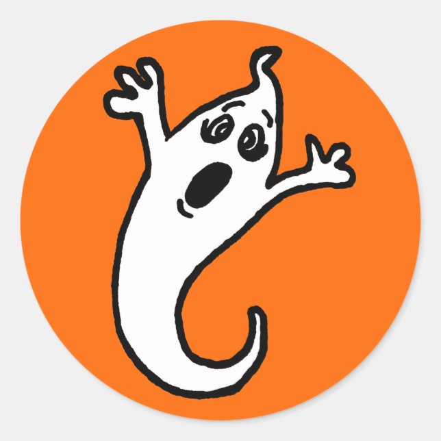 Cute Ghost Sticker Runt Klistermärke (Framsida)