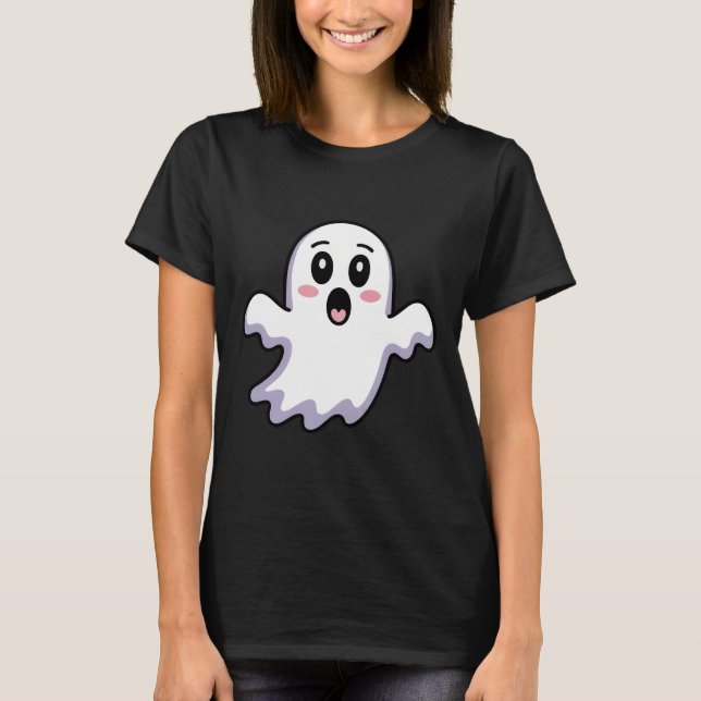 Cute Ghost T-Shirt | Funny Kawaii Halloween Ghost (Framsida)
