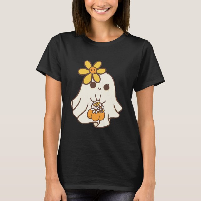 Cute Ghost T-Shirt" T Shirt (Framsida)