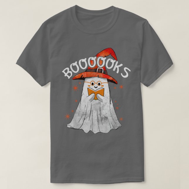 Cute Ghost Teacher Bok Reading Boooks Top Hallow T Shirt (Design framsida)