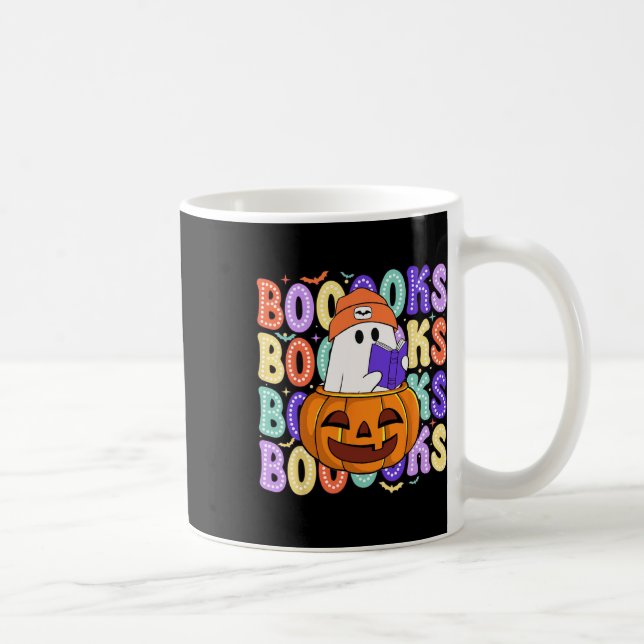 Cute Ghost Teacher Halloween Librarian Läs mer B Kaffemugg (Höger)