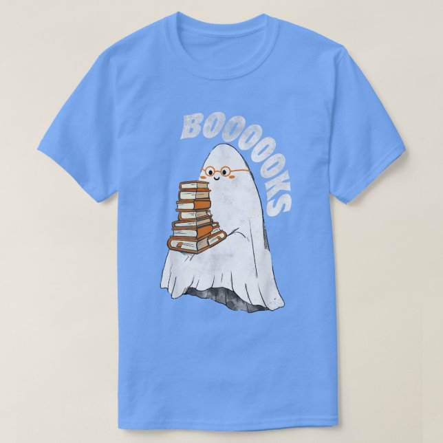 Cute Ghost Teacher Top Book Halloween Booooks Read T Shirt (Design framsida)