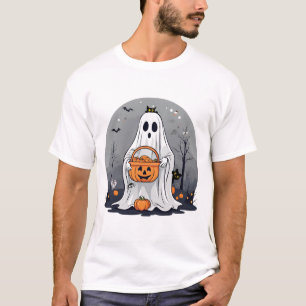 Cute Ghost Trick eller behandling för Halloween T Shirt