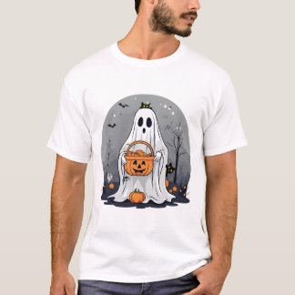 Cute Ghost Trick eller behandling för Halloween T Shirt