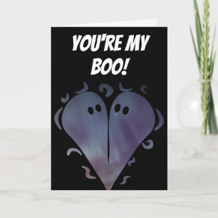 Cute Ghost Valentines day-kort Helgkort