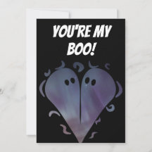 Cute Ghost Valentines day-kort