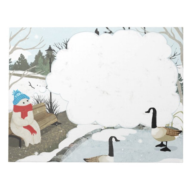 Cute Ghost vinterpond anka Anteckningsblock (Framsida)