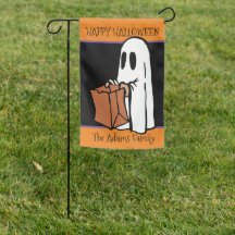 Cute Ghost w Bus eller godis Bag Halloween