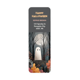 Cute Ghost Watercolor Art Halloween-Returadress Returadress Etikett